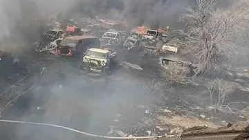 Incendio de pastizal en Chalco se extiende a 50 vehículos en un depósito