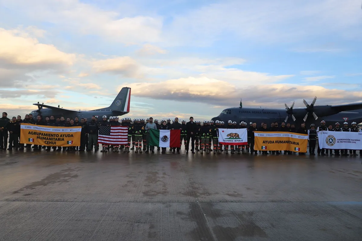 Despega del AIFA ayuda humanitaria a Los Ángeles, California