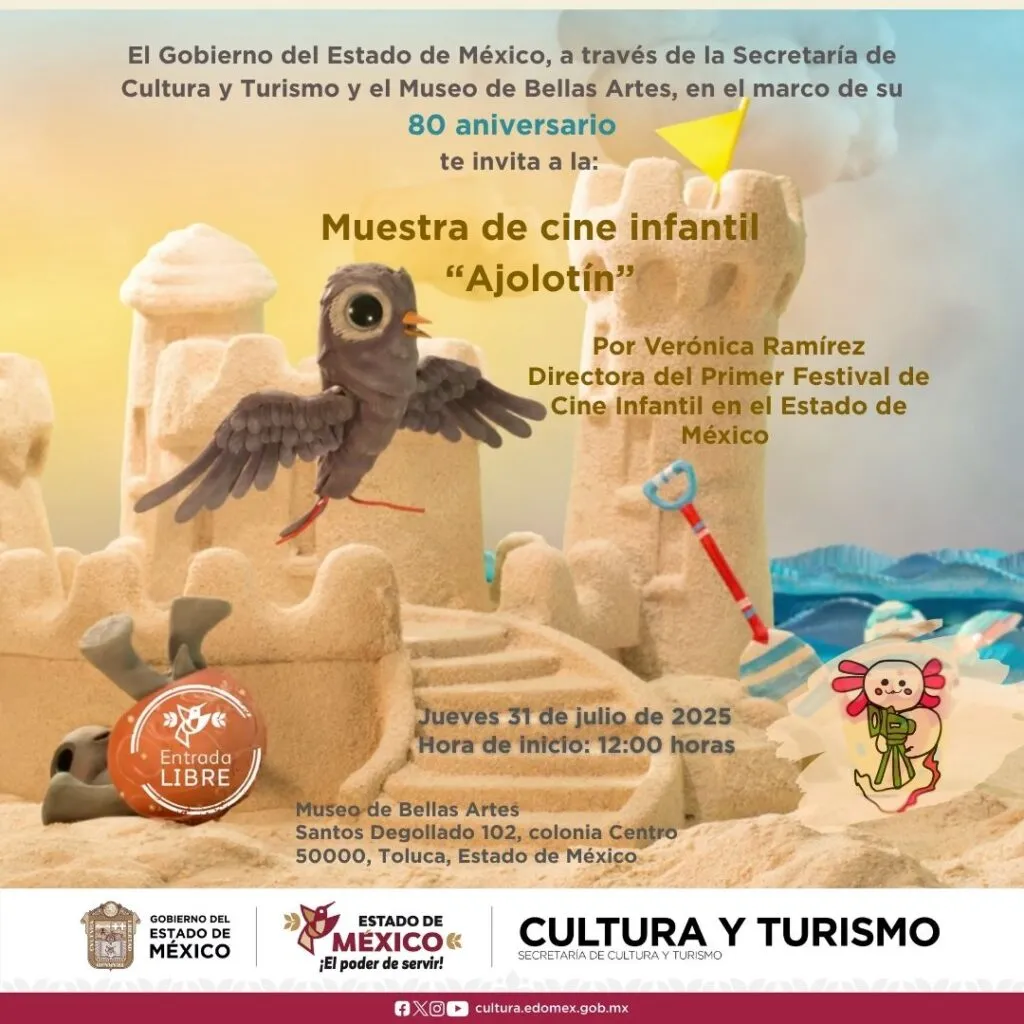 Museo de Bellas Artes del Edomex celebra 80 años con cine infantil “Ajolotín”
