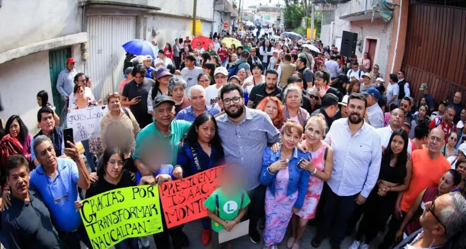 Entrega alcalde Isaac Montoya avance de obra de la rehabilitación de la Avenida Minas Palacio