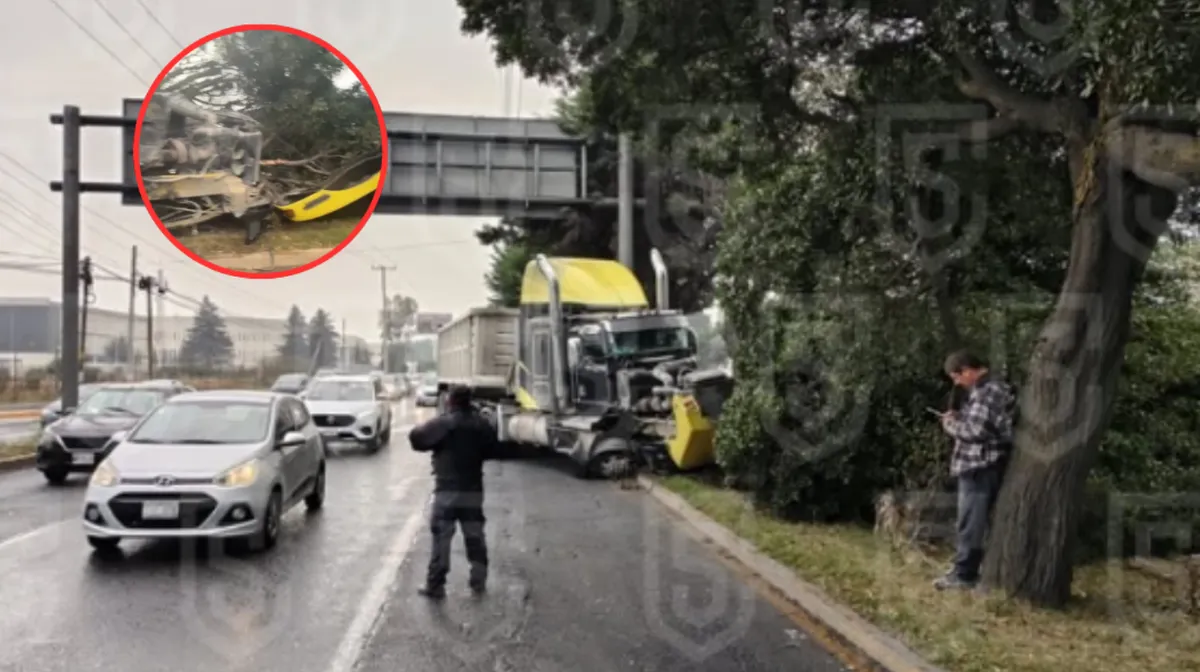 Accidente en Toluca, tráiler se impacta en Blvd. Aeropuerto