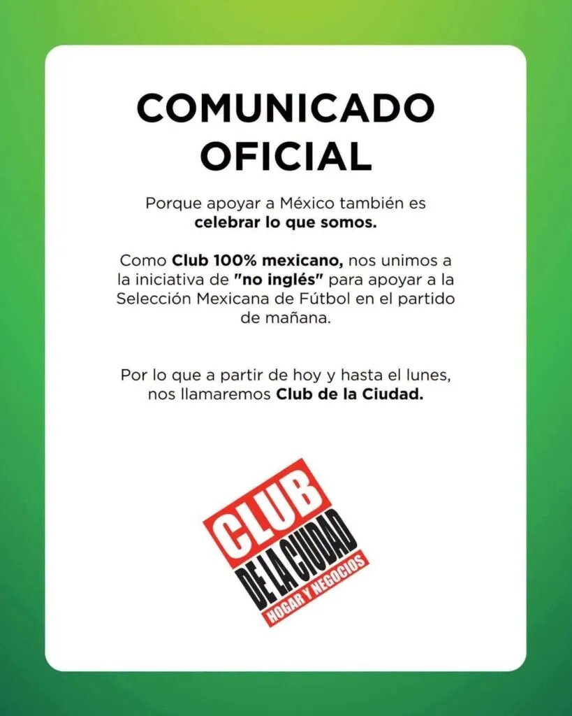 ¡No más inglés! Empresas en México se unen en apoyo a la Selección Mexicana