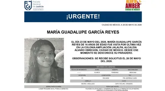 Activan Alerta Amber para localizar a María Guadalupe García Reyes, desaparecida en Álvaro Obregón.