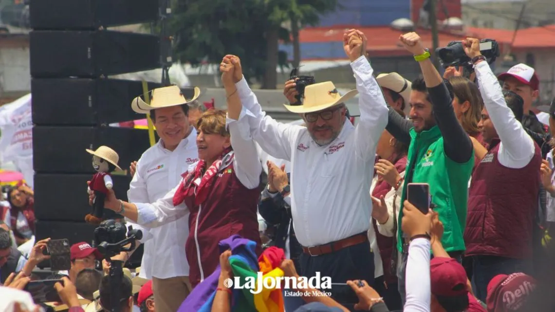 Delfina Gómez en cierre de campaña en Toluca ofrece transición frente a un siglo del PRI 