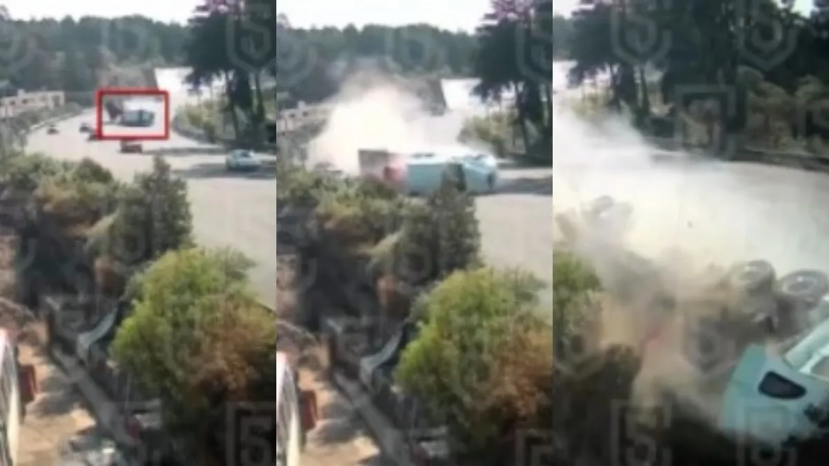 Este fue el punto exacto de la volcadura de tráiler en la México-Toluca