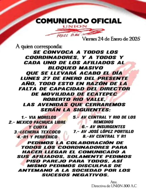 Los “300” amagan con colapsar Ecatepec