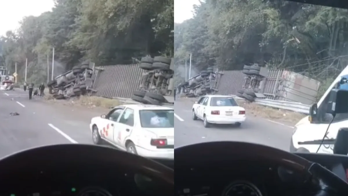 [VIDEO] Tránsito afectado en la México-Toluca por volcadura de tráiler, hay un muerto