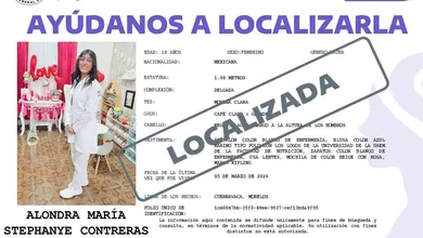 Instancias de seguridad y búsqueda informaron que la joven había sido localizada con vida.