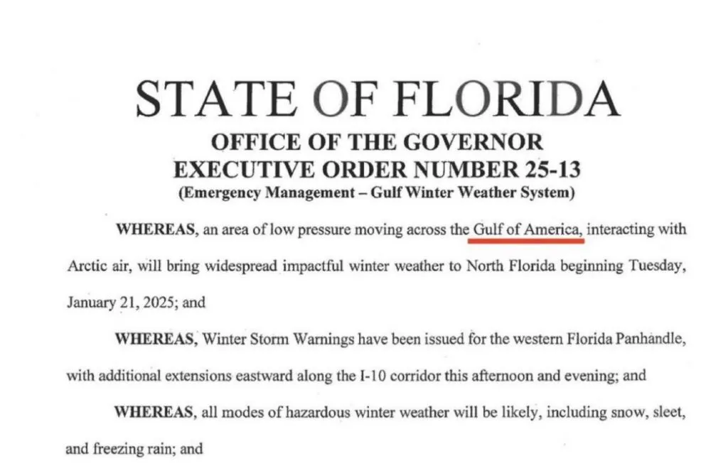 Florida se convierte en el primer estado en referirse oficialmente al Golfo de México como el “Golfo de América”