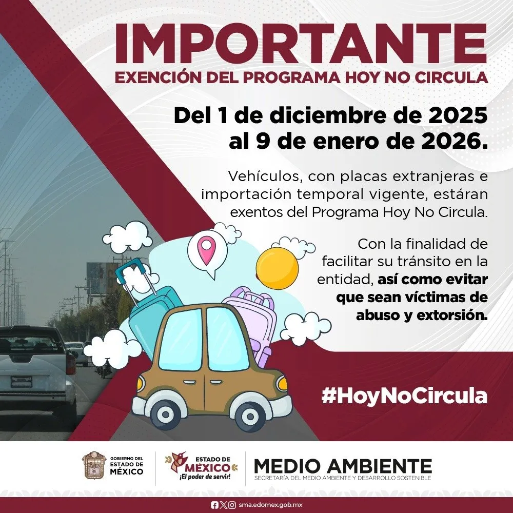Confirman cambios al Hoy No Circula Edomex para 2025 y enero 2026: estos autos sí podrán circular