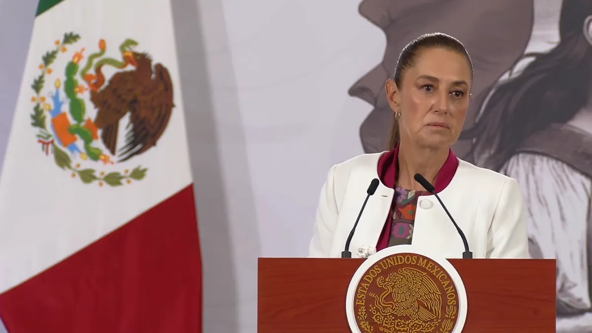 La presidenta Claudia Sheinbaum Pardo ofrece la acostumbrada conferencia mañanera acompañada con parte de su gabinete en Palacio Nacional.