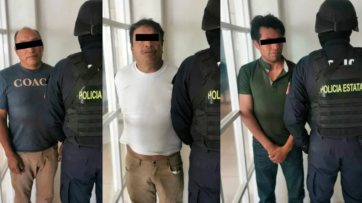 Detenidos tres presuntos extorsionadores en San Pedro Tlanixco
