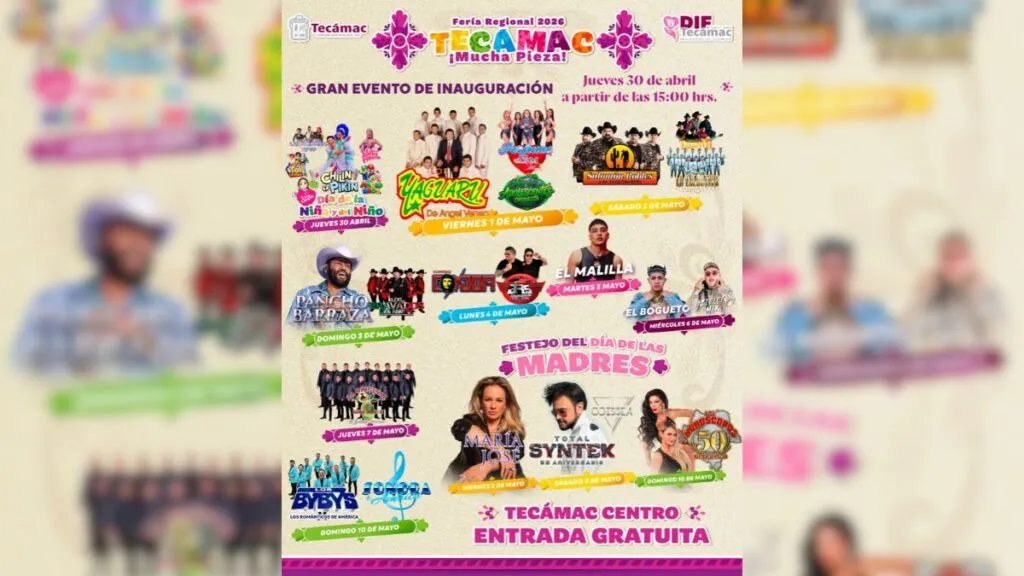 El Malilla, María José, La Original Banda el Limón y más en la Feria Regional Tecámac 2026