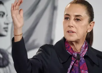 En el salón tesorería del Palacio Nacional; la Presidenta Claudia Sheinbaum Pardo ofreció la mañanera del pueblo.