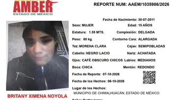 Alerta Amber: Se busca a Britany Ximena Noyola Mendoza