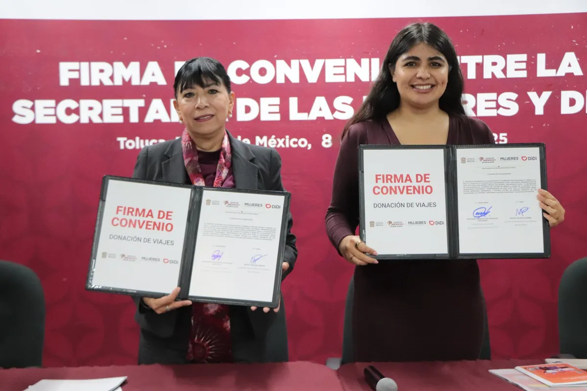 Edomex y DiDi firman convenio para garantizar traslados seguros a mujeres en situación de violencia