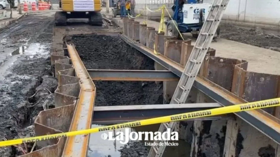 Presenta 60% de avance colector de alivio para evitar inundaciones en chalco