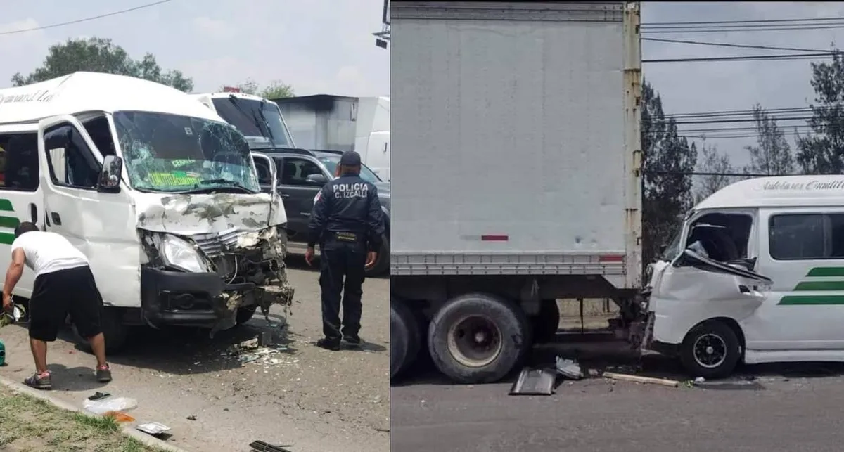 Cuautitlán Izcalli: Choque de combi deja 11 pasajeros lesionados