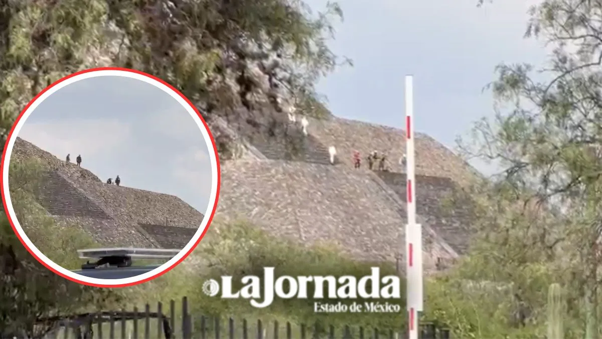 Peritos suben a la pirámide para levantar los cuerpos tras tiroteo en Teotihuacán [VIDEO]