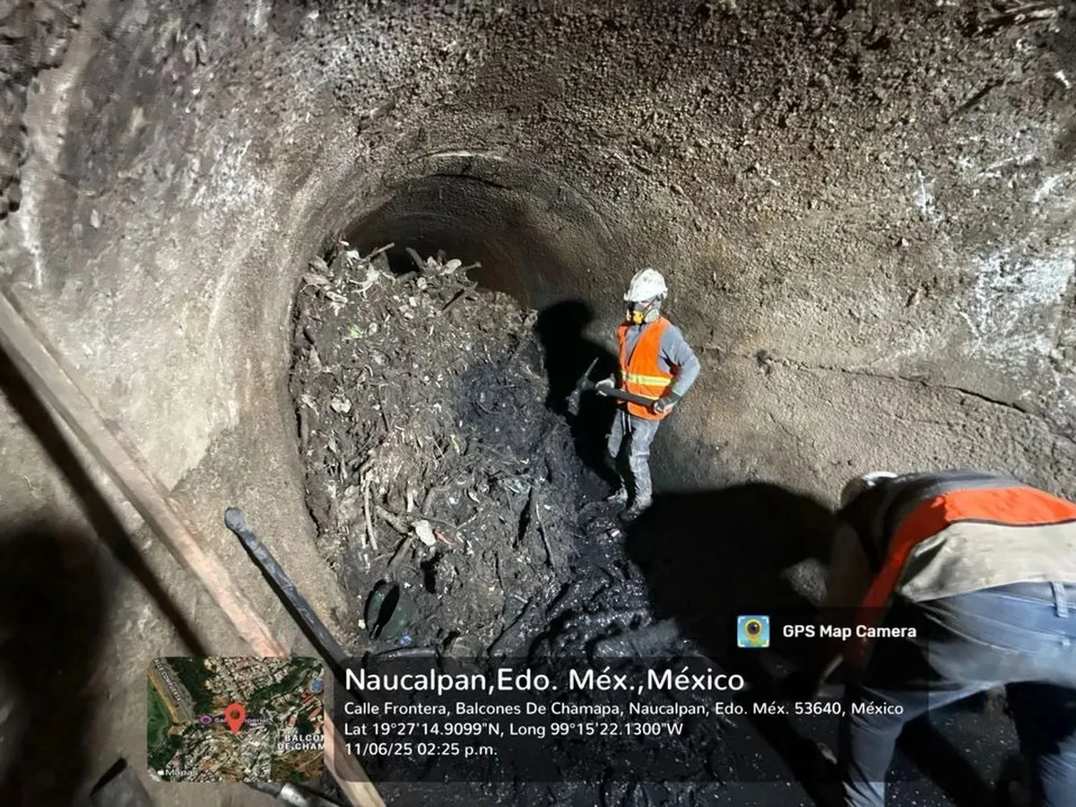 Retiran tapón de basura en la presa Los Cuartos, Naucalpan