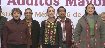 Sheinbaum y Delfina entregan apoyos de pensiones en Tlalnepantla