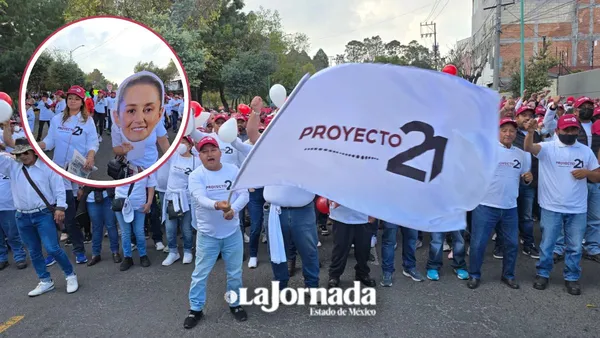 Organización Proyecto 21 marcha en respaldo a Claudia Sheinbaum, Delfina Gómez y Ricardo Moreno