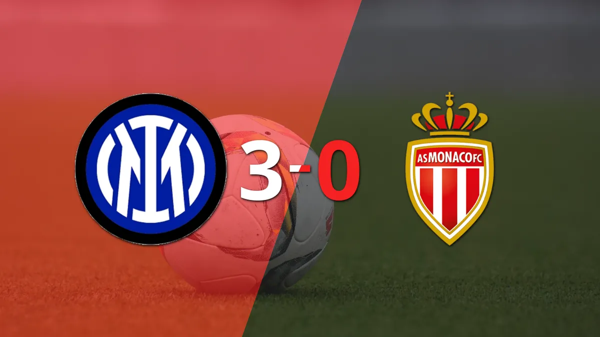 Inter goleó 3-0 a Mónaco con triplete de Lautaro Martínez