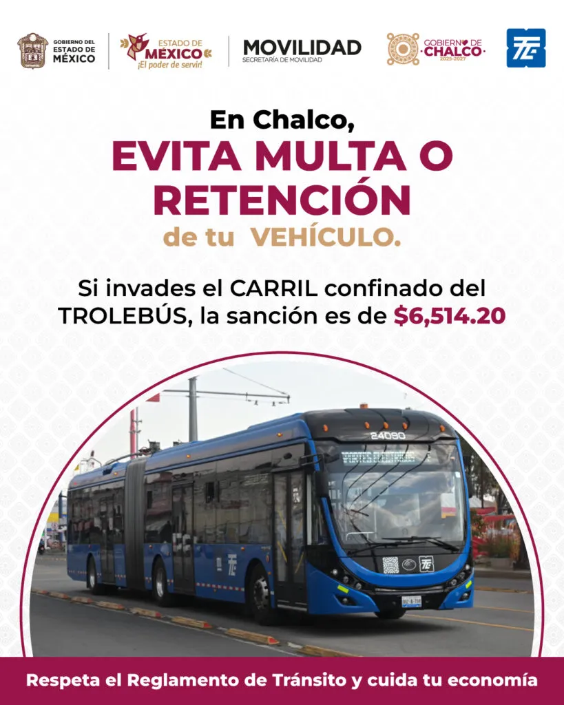 ¡Ojo! Esta es la severa MULTA por invadir carril exclusivo del Trolebús Santa Martha-Chalco 