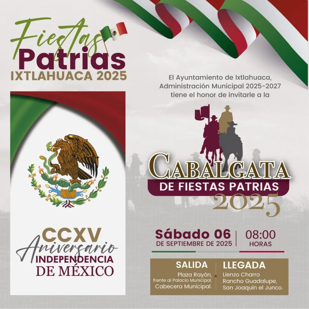 Ixtlahuaca celebra las Fiestas Patrias con Cabalgata