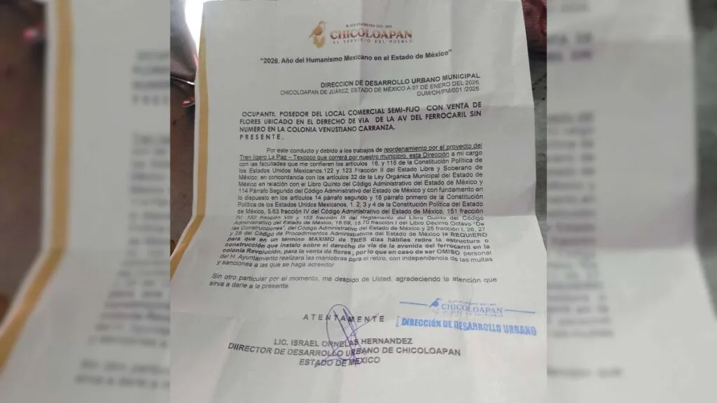 Chicoloapan inicia limpieza y retiro de puestos semifijos en vías para tren ligero