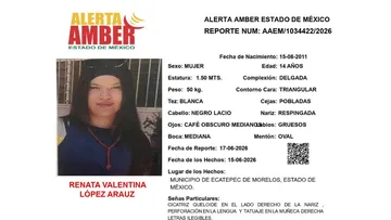 Alerta Amber: Se busca a Renata Valentina López Arauz; desapareció en Ecatepec