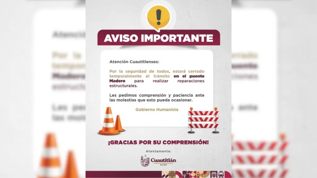 Puente Madero: Se realizará estudio estructural; se restringe el paso de transporte
