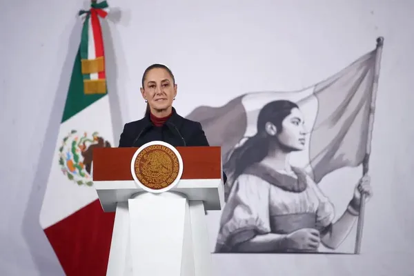 La presidenta Claudia Sheinbaum, durante su conferencia de este martes 6 de enero.
