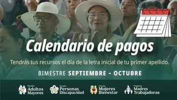 Calendario de pagos Pensiones Bienestar: Revelan fechas del bimestre septiembre-octubre
