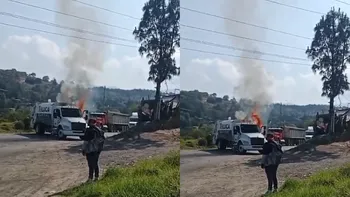 Habitantes de Xonacatlán incendian camión de basura por protesta contra relleno sanitario