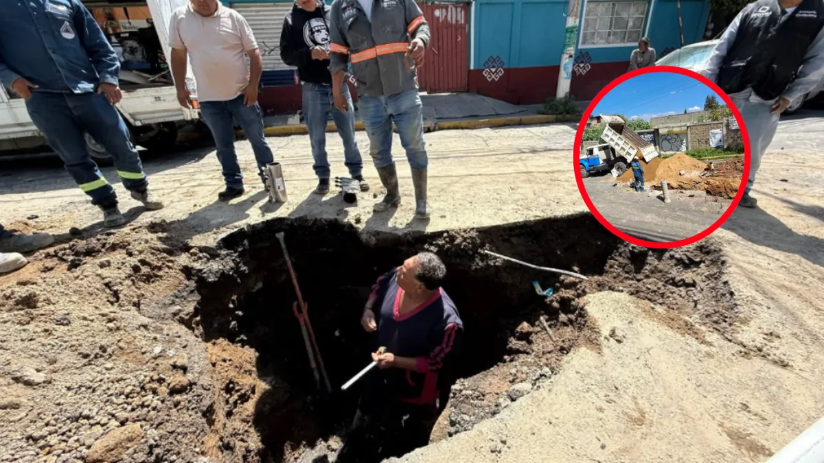 Socavones son provocados por tuberías dañadas en Los Reyes La Paz