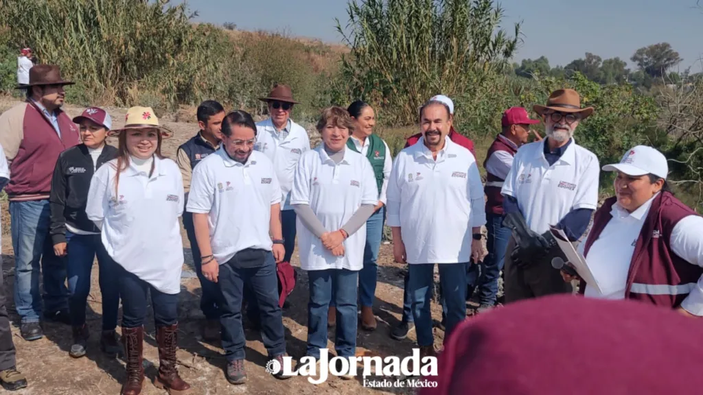 Delfina Gómez supervisa limpieza de la Presa Ángulo para evitar afectaciones a 50 mil personas