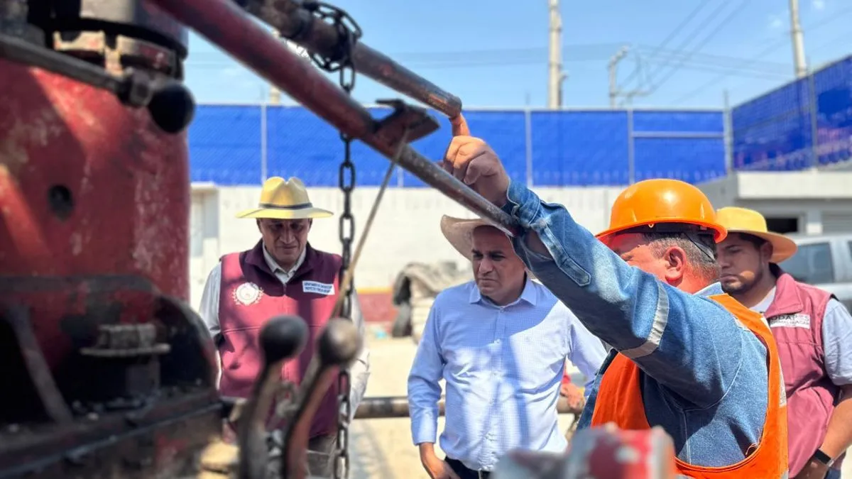 Avanza reperforación del pozo “Hojalateros” en Chimalhuacán; superan los 200 metros de profundidad