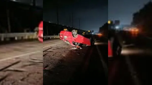 Automóvil vuelca en la México-Toluca