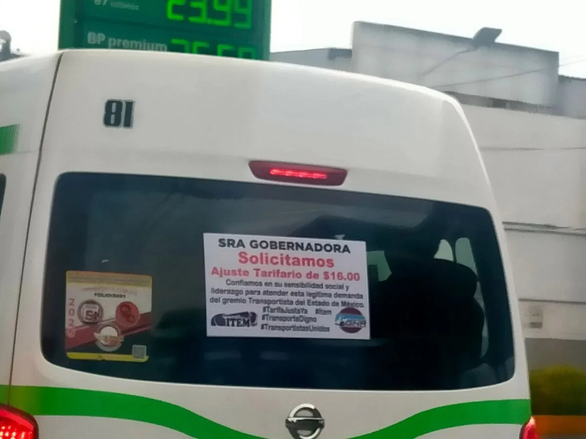 Transportistas del Edomex presionan el incremento en la tarifa del transporte público