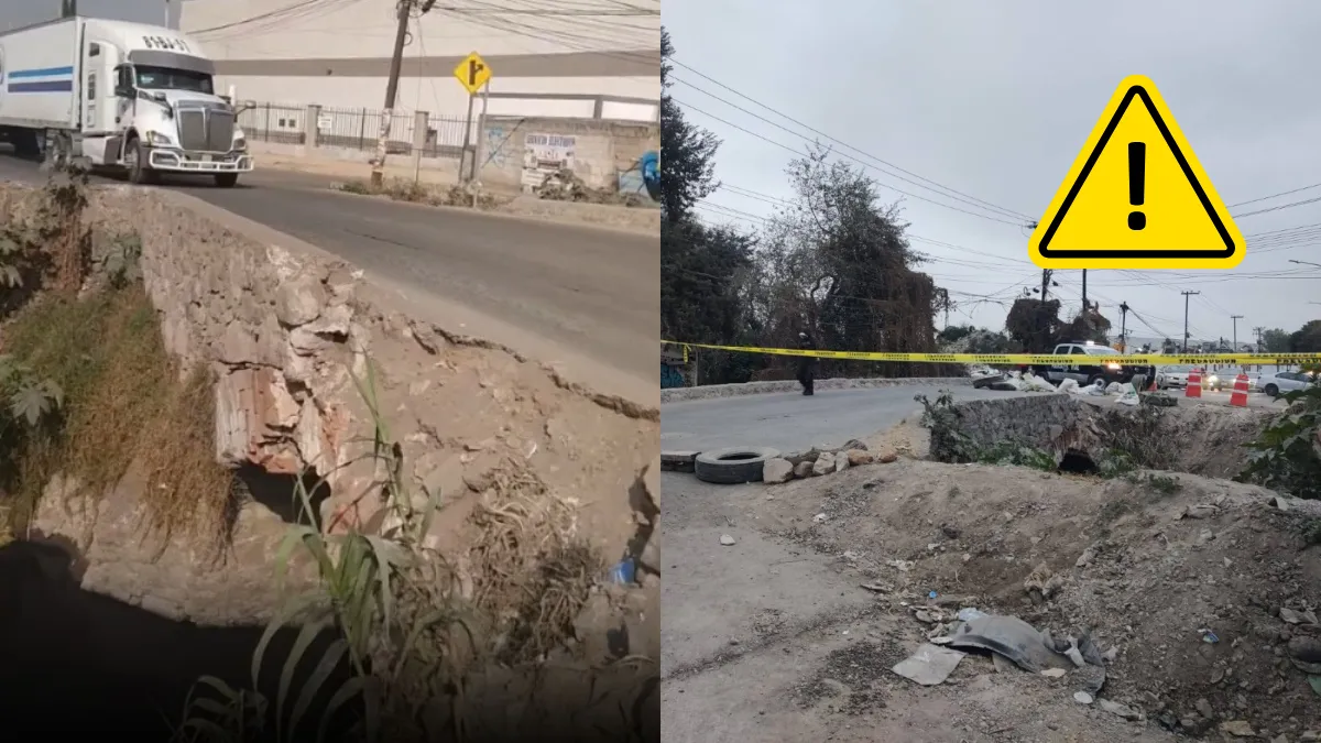 El puente vehicular Tultitlán y Tultepec fue cerrado por riesgo estructural luego de que una pipa cayera sobre la estructura, provocando caos vial.