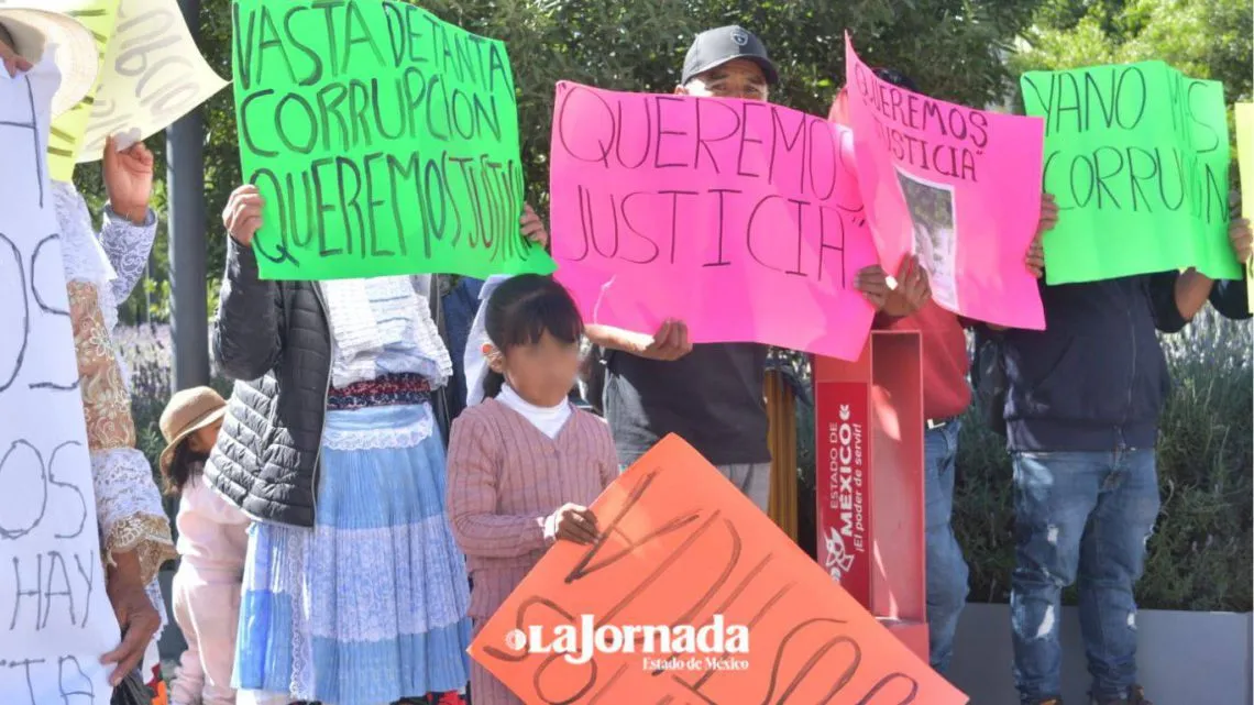 Mazahuas de Donato Guerra se manifiestan en contra de la liberación de presuntos asesinos