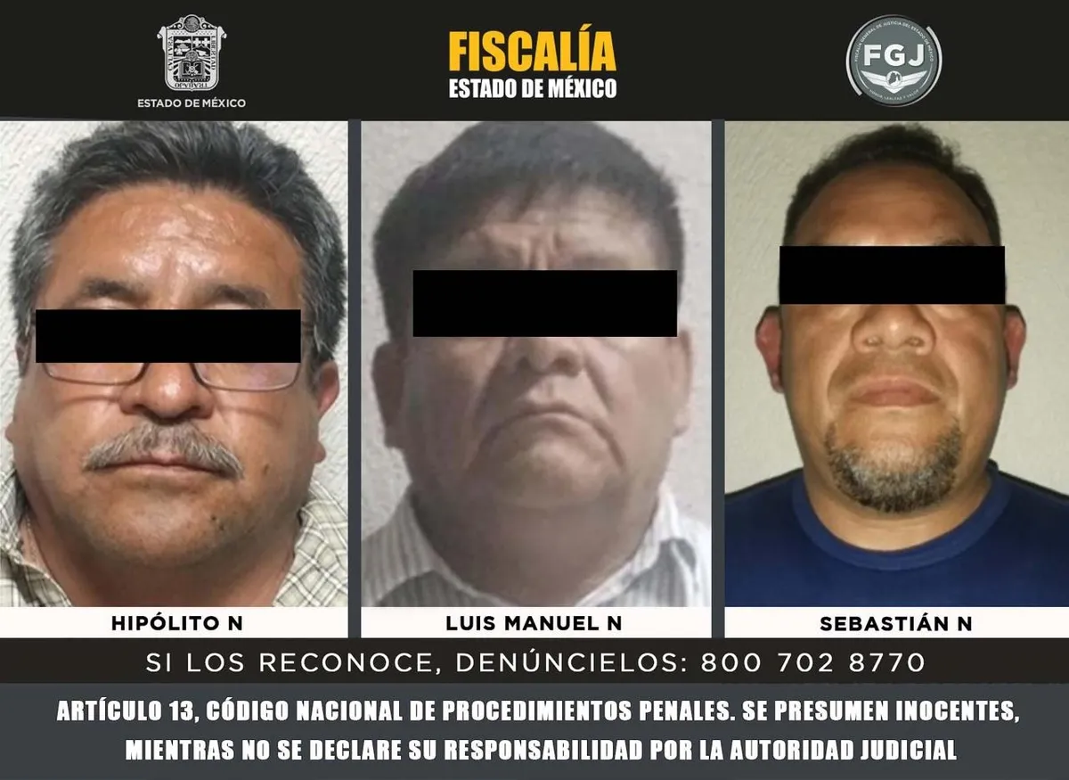 Detienen a tres integrantes del Comisariado Ejidal por homicidio en Chicoloapan
