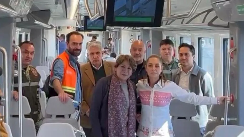 Sheinbaum realiza el primer recorrido de prueba del Tren Suburbano al AIFA