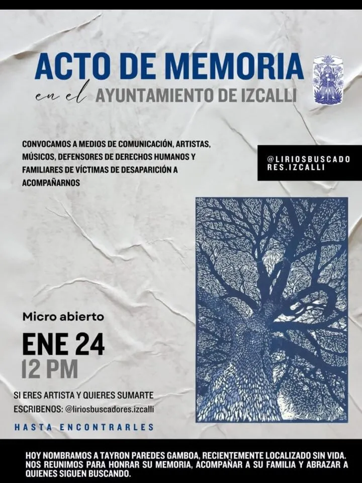 Convocatoria y homenaje en Izcalli por víctimas de desaparición