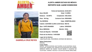 Alerta Amber: Se busca a Gabriela Cruz Reyes; desapareció en San Felipe del Progreso
