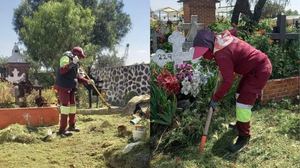 Tecámac embellece panteones por Día de Muertos