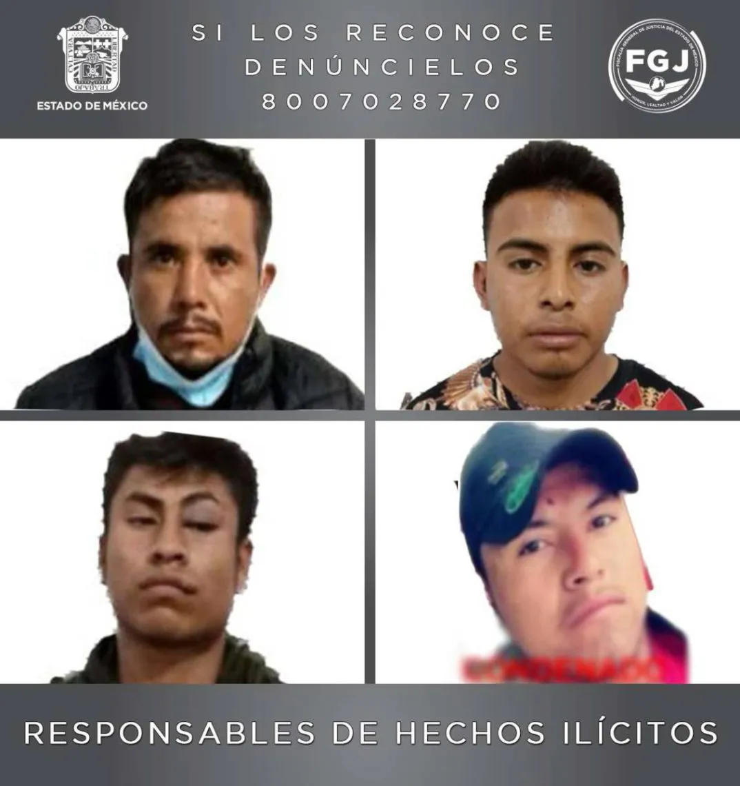 Sentencian a cuatro por el homicidio de 13 policías en Coatepec Harinas