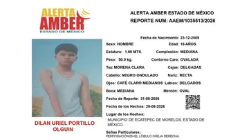 Alerta Amber: Se busca a Dilan Uriel Portillo Olguin; desapareció en Ecatepec