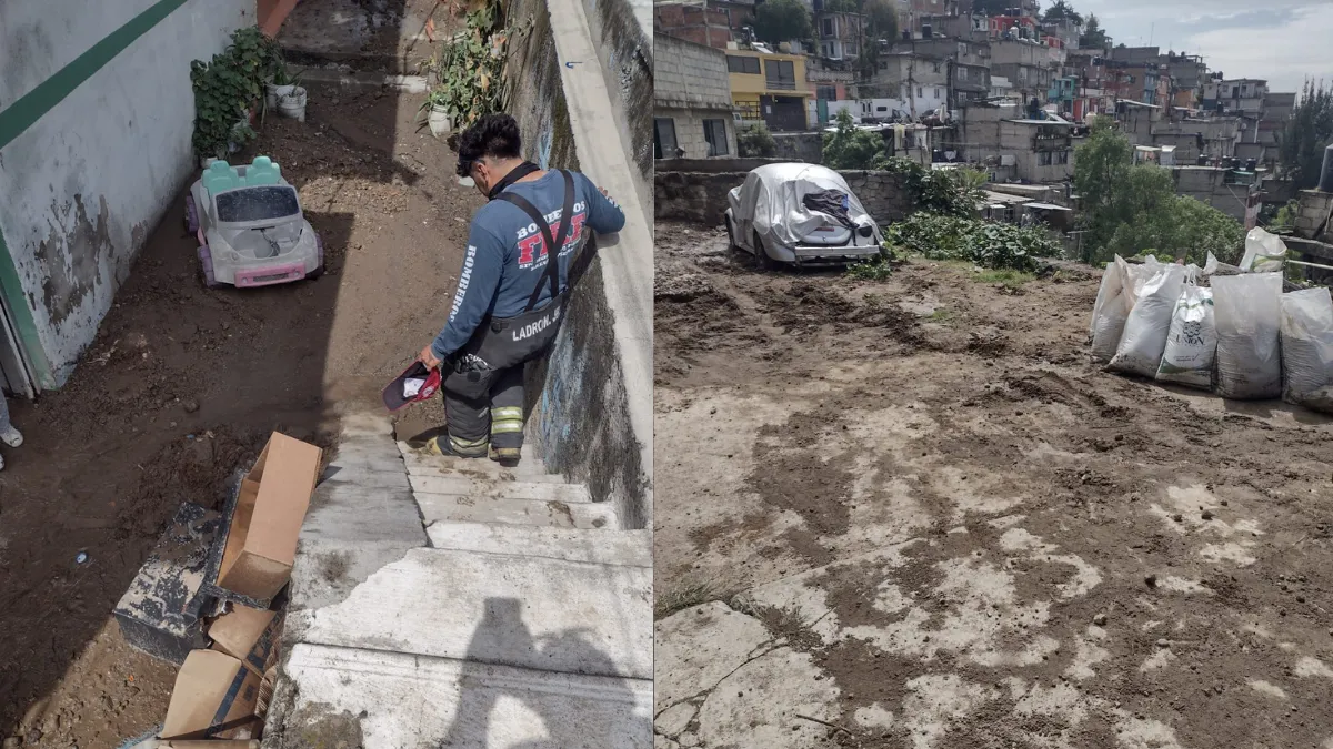 Deslizamiento de lodo y tierra en Praderas de San Mateo, Naucalpan
